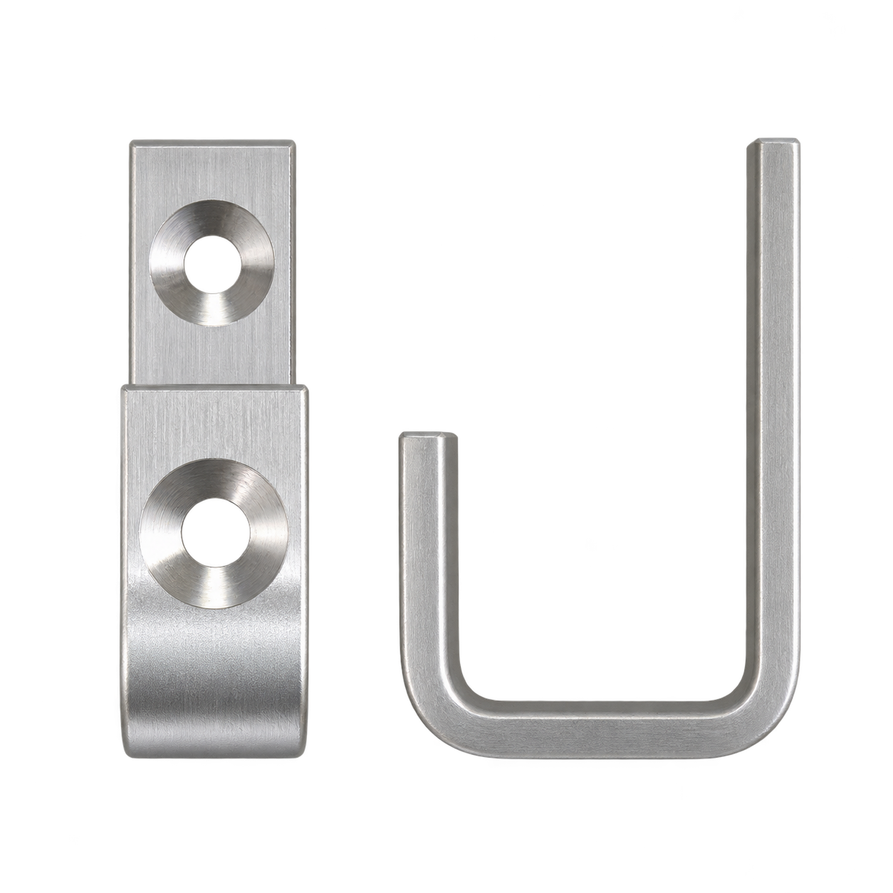 Aluminium bracket set with mounting plate and U-shaped hook
